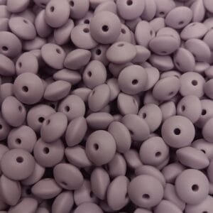 12mm Lentil Silicone Bead, Pastel Purple, pack of 10