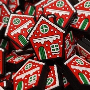 Christmas House Silicone Focal Bead