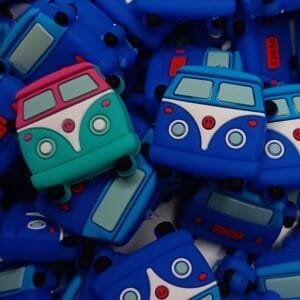 Travel Van Silicone Focal Bead, Assorted Colors