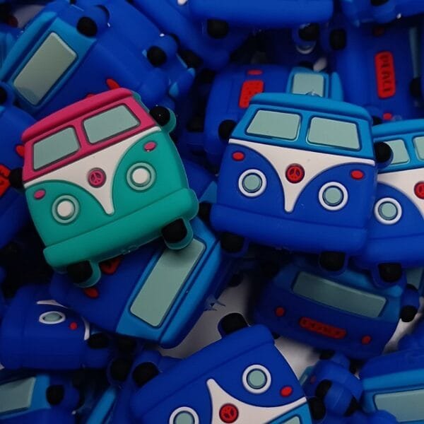Travel Van Silicone Focal Bead, Assorted Colors