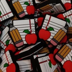 School Notebook Silicone Focal Bead