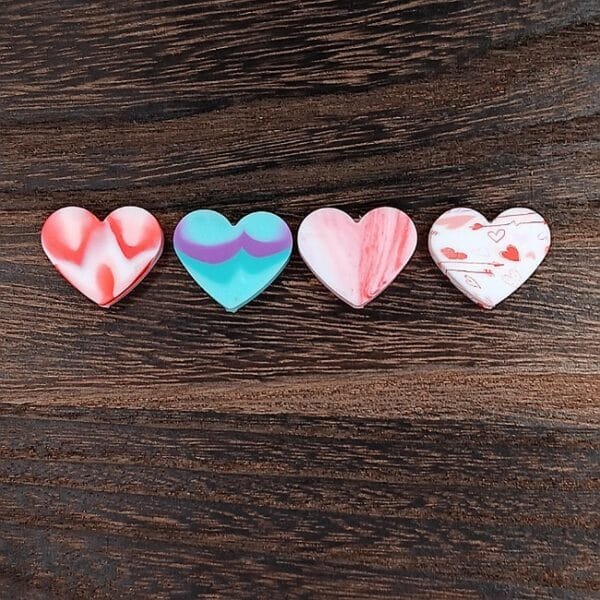 Heart Silicone Focal Bead, Assorted Designs