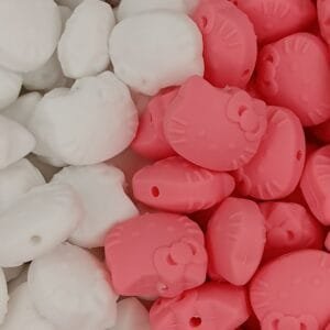 Sweet Kitty Face Silicone Focal Bead, Assorted Colors