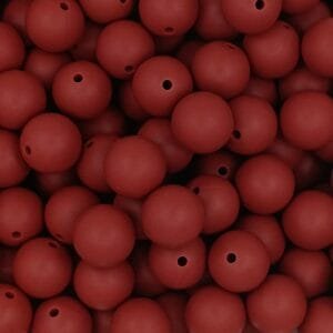 15mm Solid Silicone Bead, Maroon