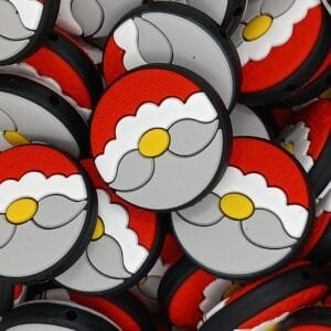 Santa Coin Silicone Focal Bead