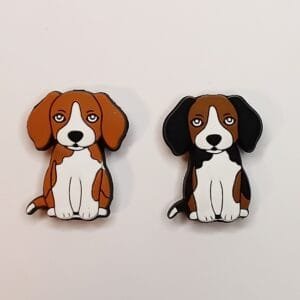 Beagle Silicone Focal Bead, Assorted Colors