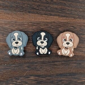 Daisy the Dog Silicone Focal Bead, Assorted Colors