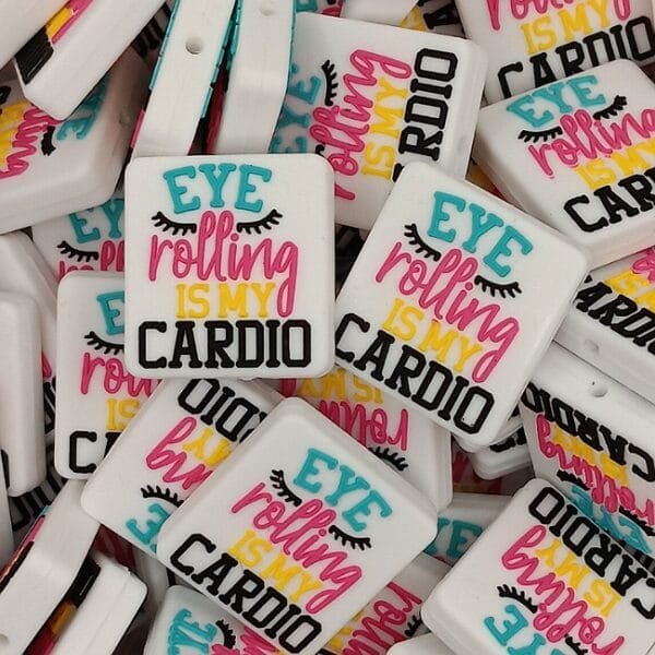 Eye Rolling is my Cardio Silicone Focal Bead