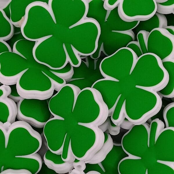 Four Leaf Shamrock Silicone Focal Bead