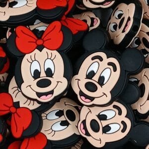 Cheerful Mouse Silicone Focal Bead, Him & Her
