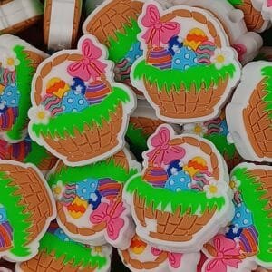 Easter Egg Basket Silicone Focal Bead