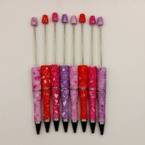 Valentine Beadable Pens, Assorted Colors