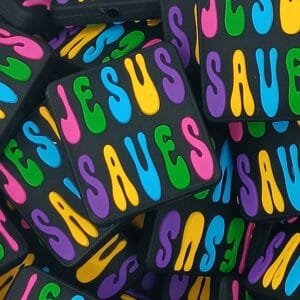 Jesus Saves Silicone Focal Bead