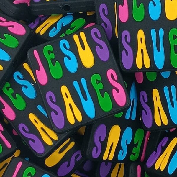 Jesus Saves Silicone Focal Bead