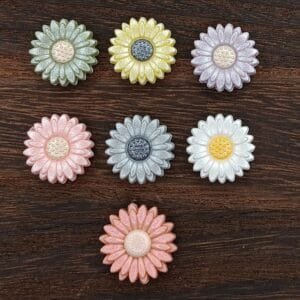 Small Opal Flower Silicone Focal Bead, Assorted Colors