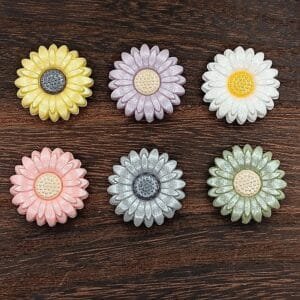 Large Opal Flower Silicone Focal Bead, Assorted Colors