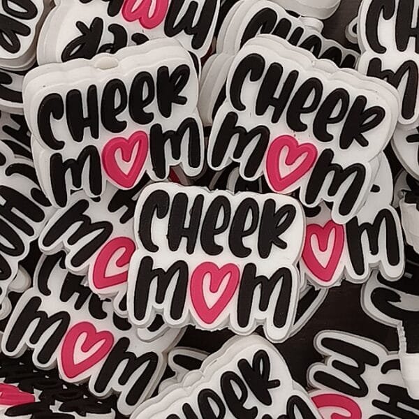Cheer Mom Soft PVC Focal Bead