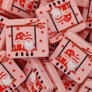 Swinging Love Gnomes Silicone Focal Bead