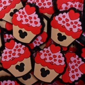Valentine Cupcake Soft PVC Bead