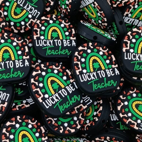 Lucky Teacher Silicone Focal Bead