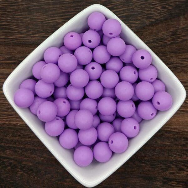 12mm silicone round bead, Purple