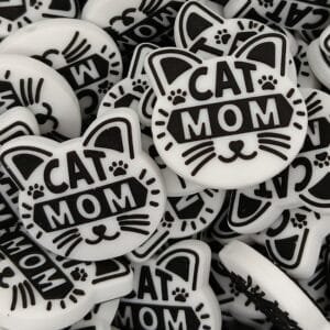 Cat Mom Face Silicone Focal Bead
