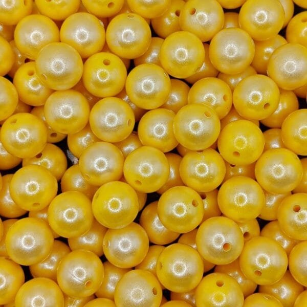 15mm Opal Silicone Bead, Bright Yellow-17