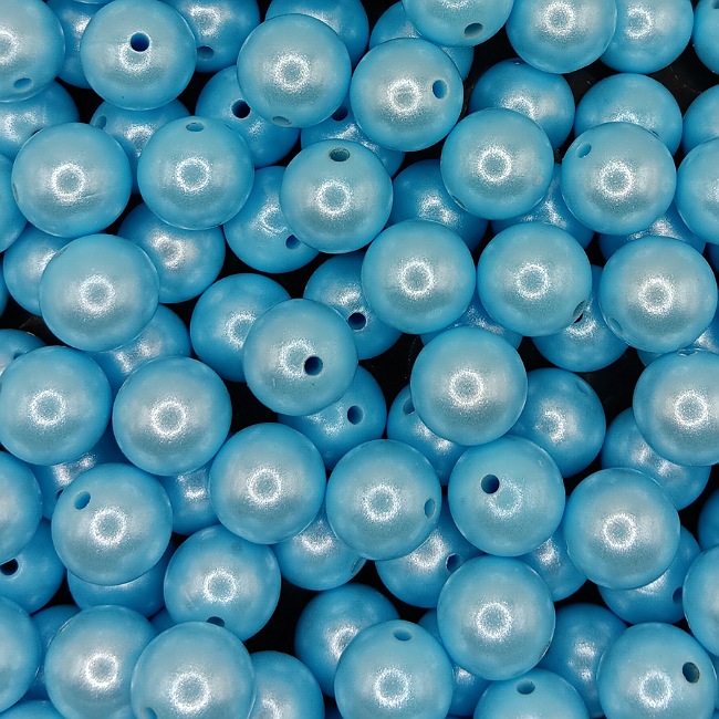 15mm Opal Silicone Bead, Baby Blue-16 - Georgia Bead Company