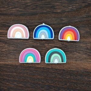 Rainbow Silicone Focal Bead, Assorted Colors