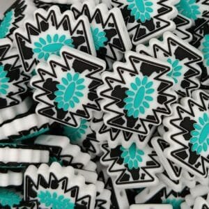 Cow Print Aztec Silicone Focal Bead