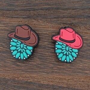 Cowboy Hat Conch Silicone Focal Bead, Assorted Colors