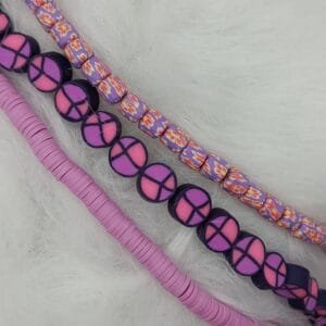 Heishi Bead Bundle, Peace Sign Mix