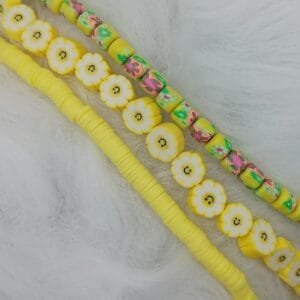 Heishi Bead Bundle, Smiley Flower Mix