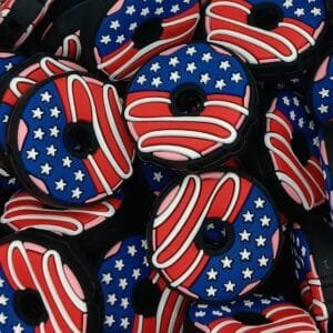RWB Donut Silicone Focal Bead