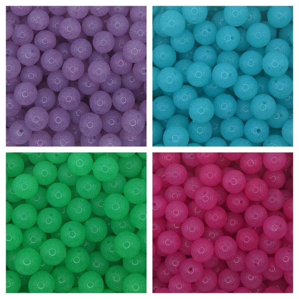 15mm Liquid Glitter Silicone Bead, Assorted Colors – Georgia Bead Company