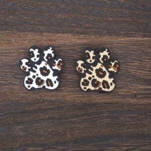 Leopard Paw Print Silicone Focal Bead, Assorted Colors