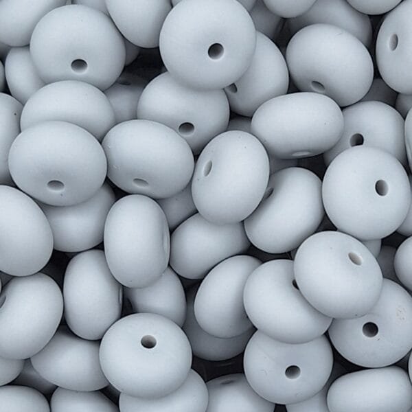 14mm Silicone Abacus Beads, Light Gray
