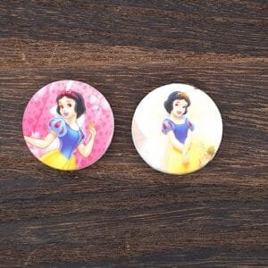 Screenprint Snow Princess Silicone Focal Bead