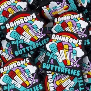 Rainbows & Butterflies Silicone Focal Bead