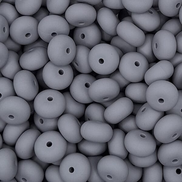 14mm Silicone Abacus Bead, Gray