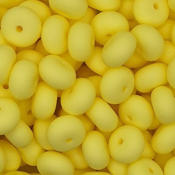 14mm Silicone Abacus Bead, Cream Yellow