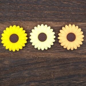 Large Sunflower Silicone Focal Bead, Assorted Colors