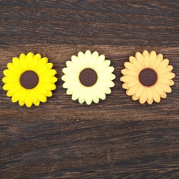 Large Sunflower Silicone Focal Bead, Assorted Colors