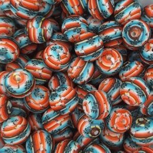 15mm Silicone Print Bead, Serape Aztec