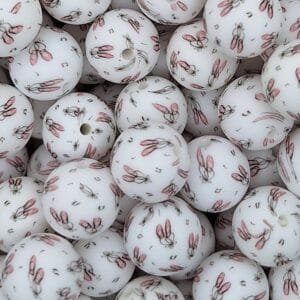 15mm Silicone Print Bead, Ballet Shoes