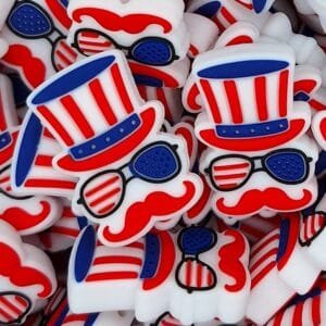 RWB Mustache Man Silicone Focal Bead