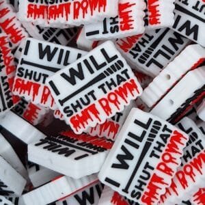 I will shut that shit down Silicone Focal Bead
