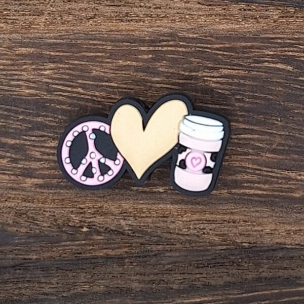 Peace, Love, Coffee Silicone Focal Bead