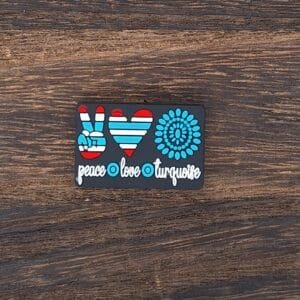 Peace, Love, Turquoise Soft PVC Focal Bead