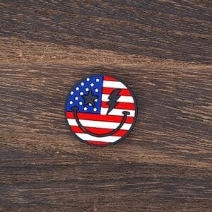RWB Smiley Silicone Focal Bead